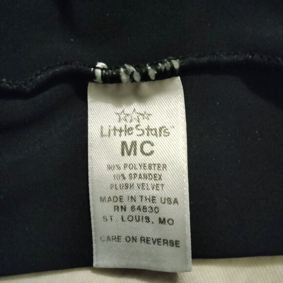 Little Stars Black Velvet Leotard Sheer Shoulders Dance Halloween MC Girls Mediu - Picture 5 of 6